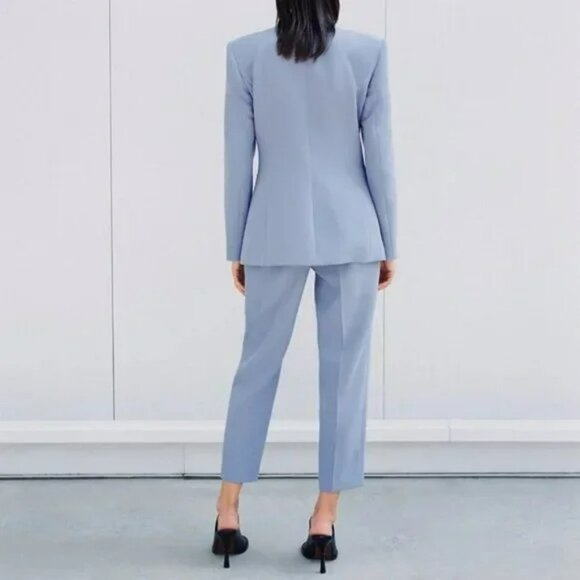 Zara Blazer Lappelless In Sky Blue.  SZ XS - Picture 4 of 4